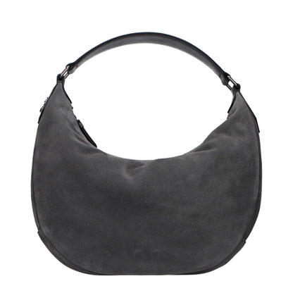 Jimmy Choo Graue Leder Schultertasche