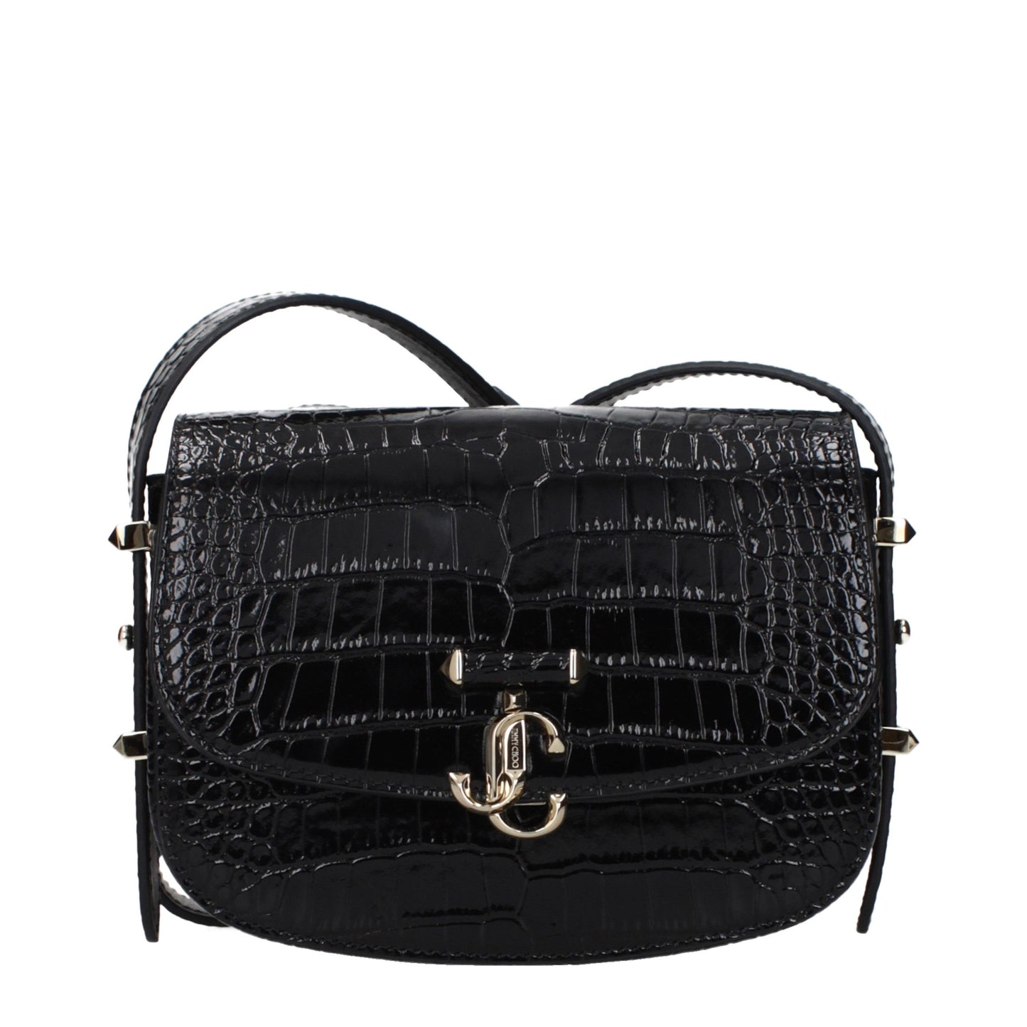 Jimmy Choo Schwarze Leder Umhängetasche