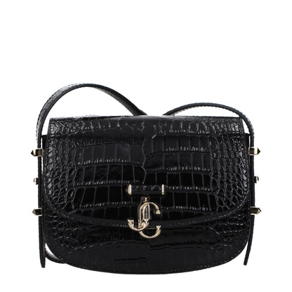 Jimmy Choo Schwarze Leder Umhängetasche