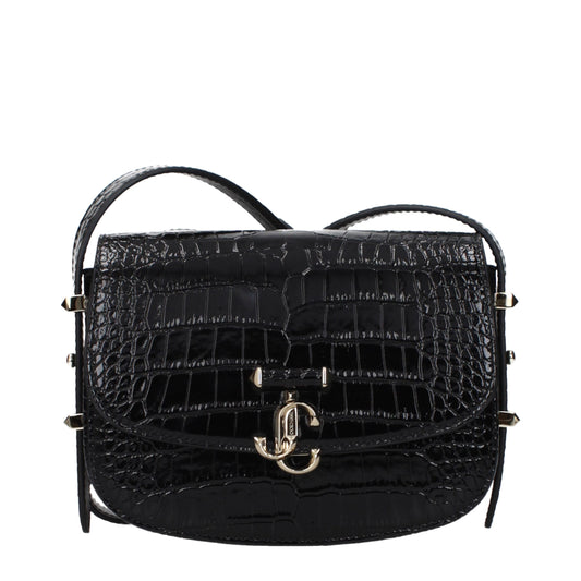 Jimmy Choo Schwarze Leder Umhängetasche