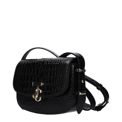 Jimmy Choo Schwarze Leder Umhängetasche