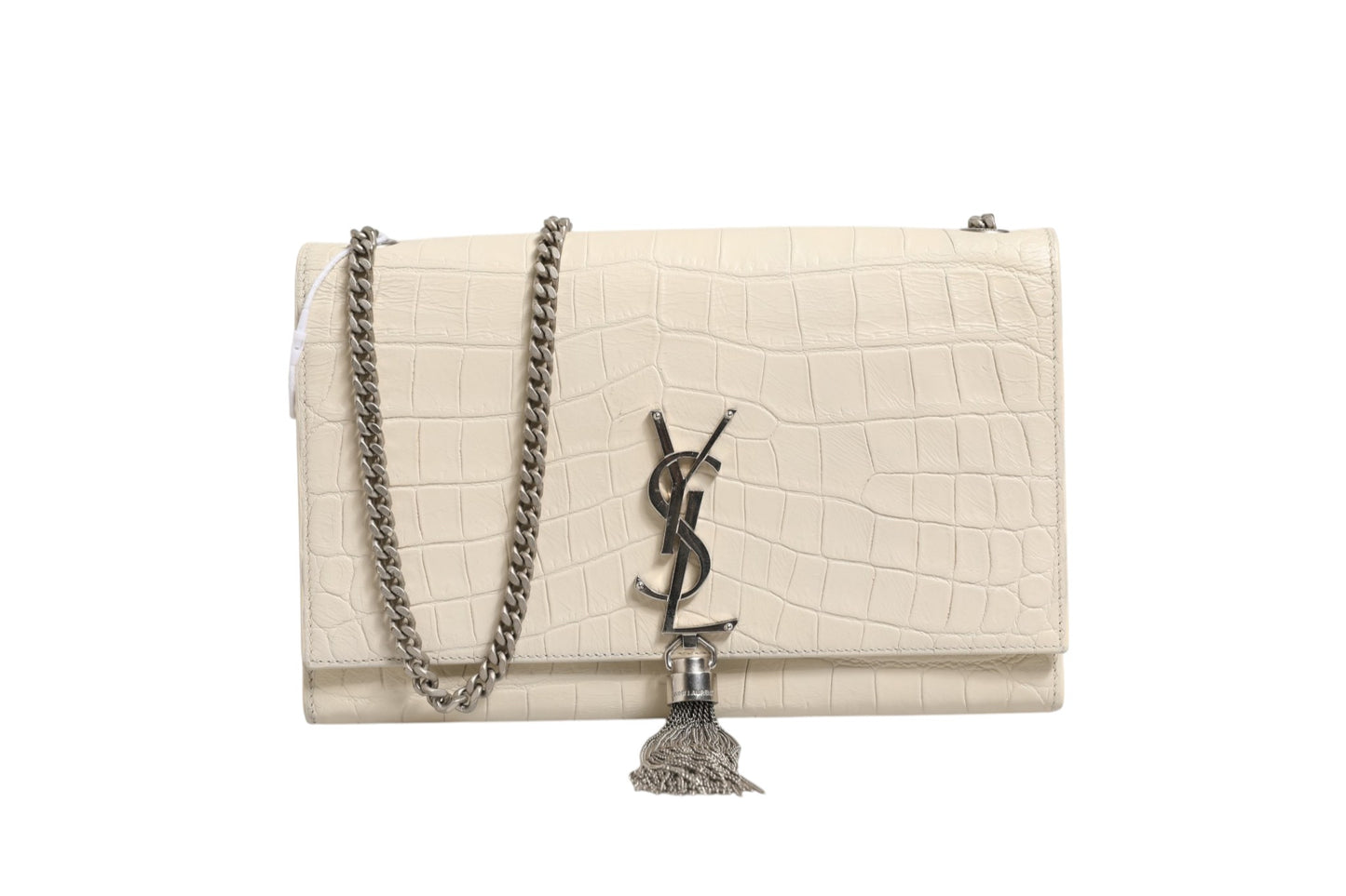 Saint Laurent Kate Tassel Small Krokoprägung Leder