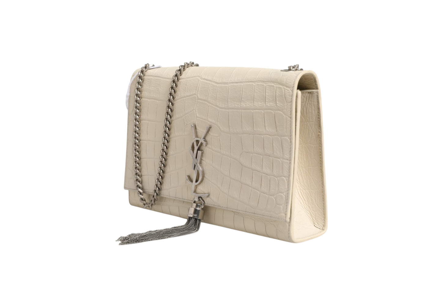 Saint Laurent Kate Tassel Small Krokoprägung Leder