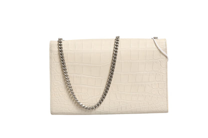 Saint Laurent Kate Tassel Small Krokoprägung Leder