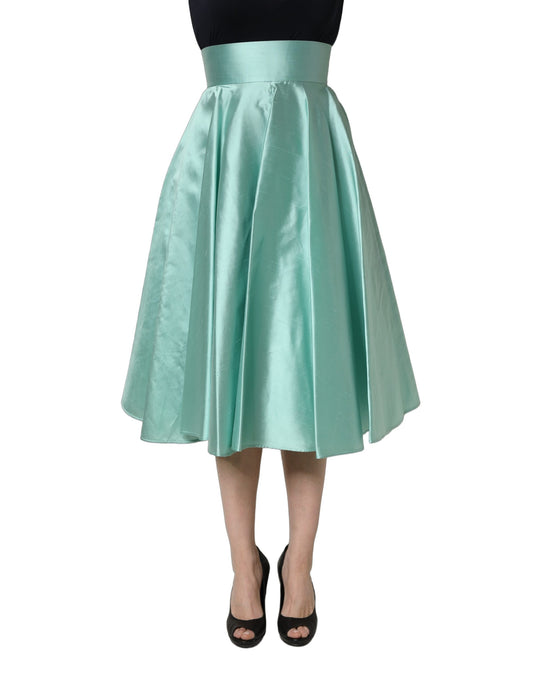 Dolce & Gabbana Green Satin Skirt