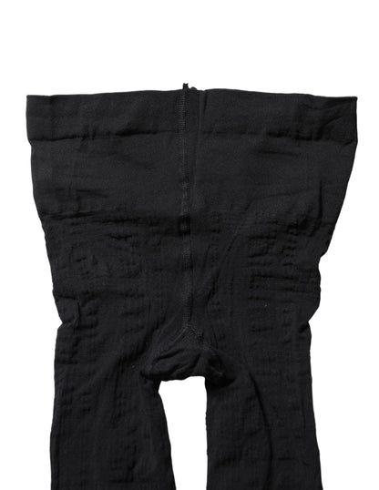 Dolce & Gabbana Strumpfhose mit Karomuster aus schwarzem Nylon