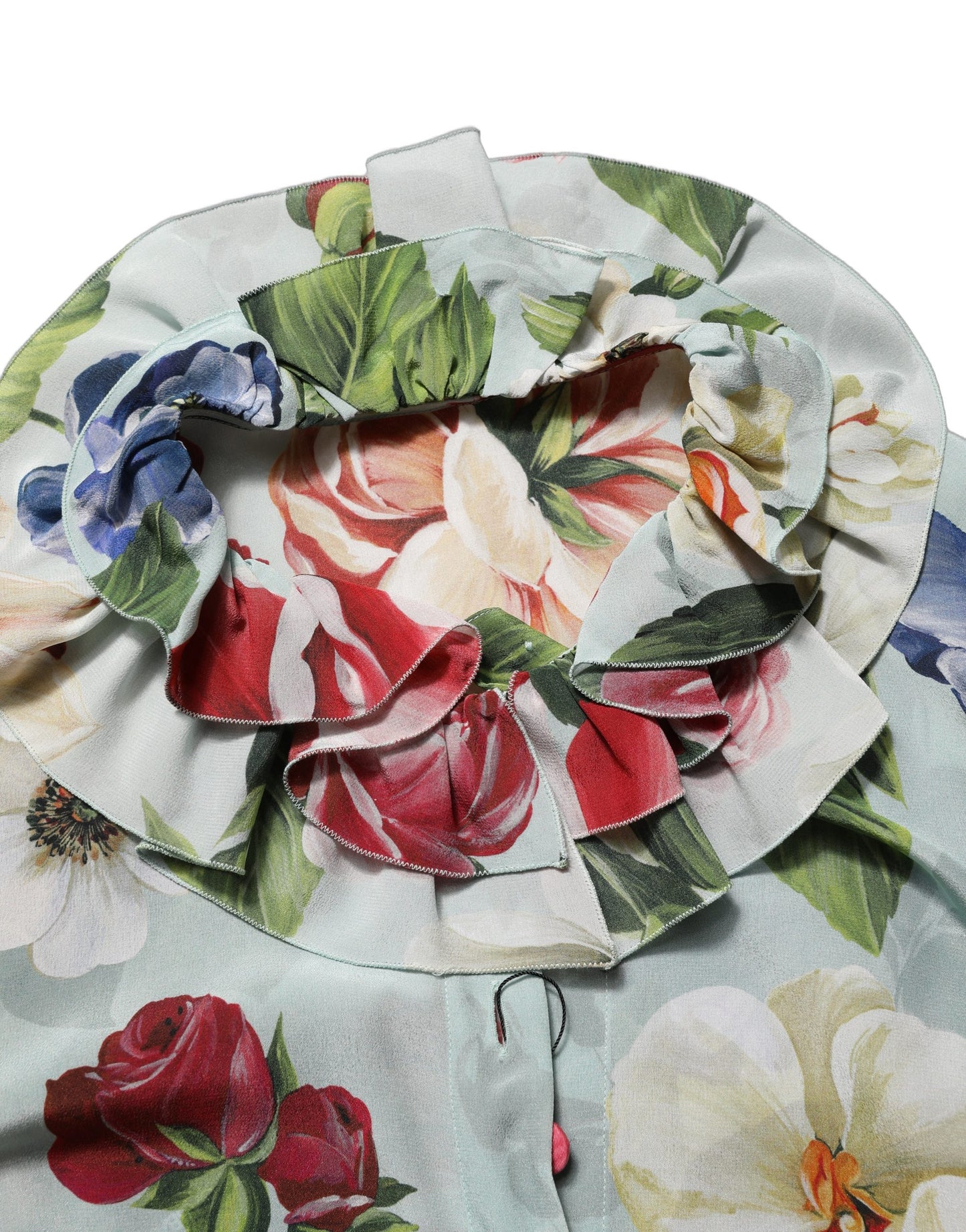 Dolce & Gabbana Kurz geschnittenes Seidenhemd mit Multicolor-Blumenprint