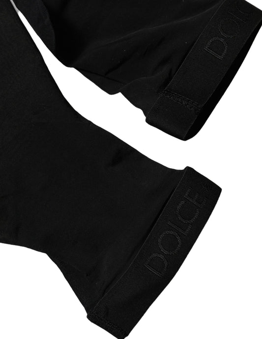 Dolce & Gabbana Schwarze transparente Nylon-Strümpfe bis zum Oberschenkel