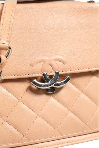 Chanel Kleine CC Box Flap Bag aus gestepptem Ziegenleder