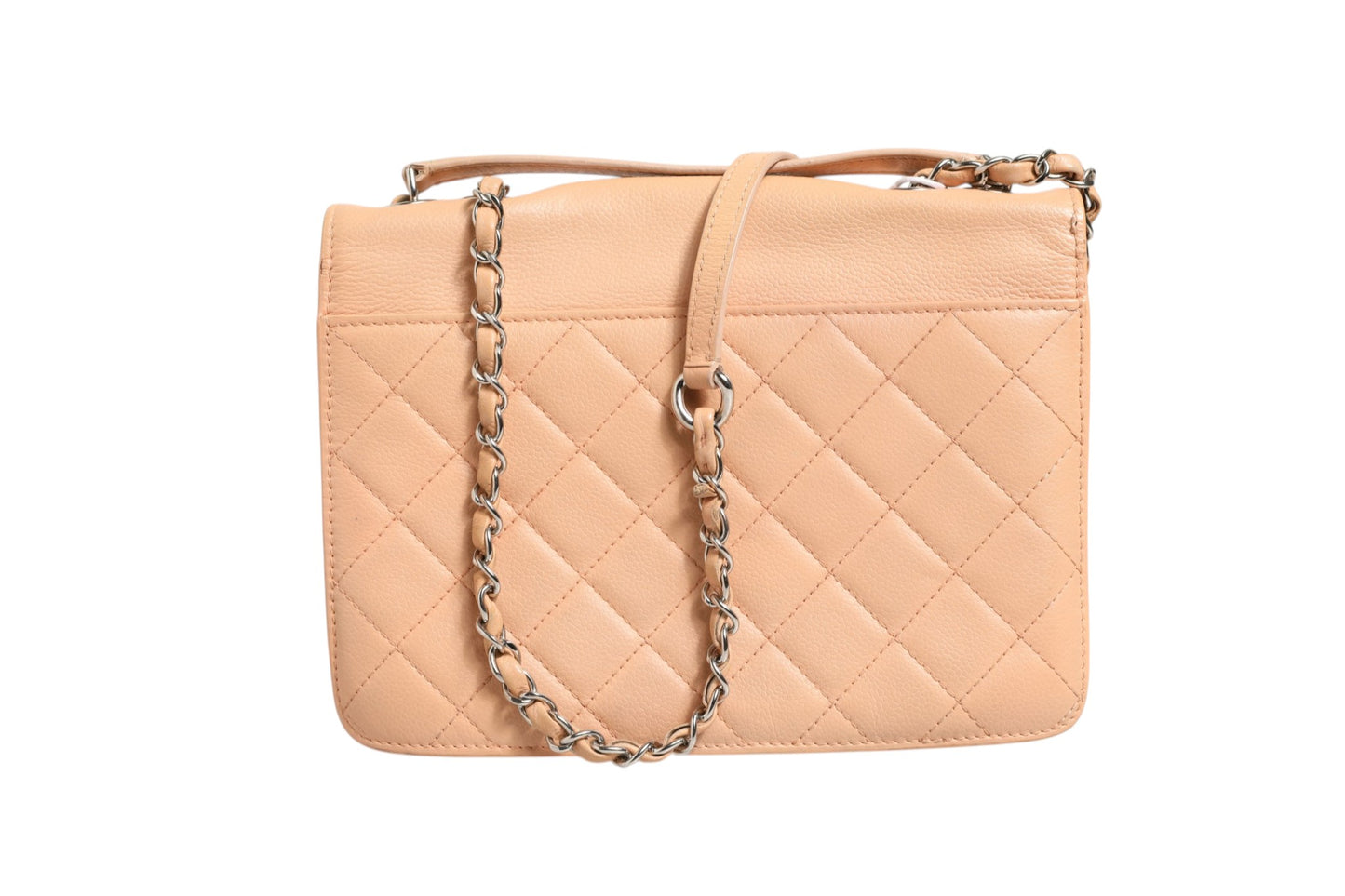 Chanel Kleine CC Box Flap Bag aus gestepptem Ziegenleder