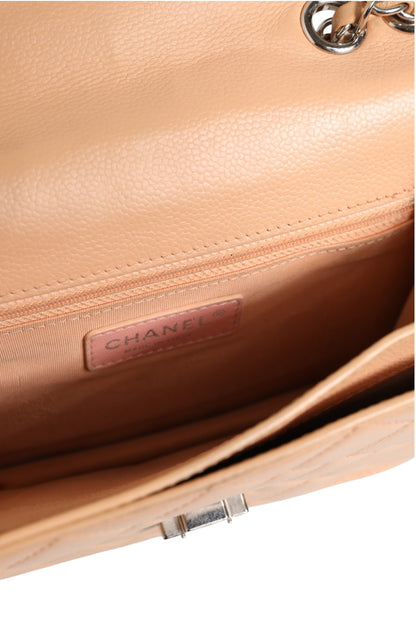 Chanel Kleine CC Box Flap Bag aus gestepptem Ziegenleder