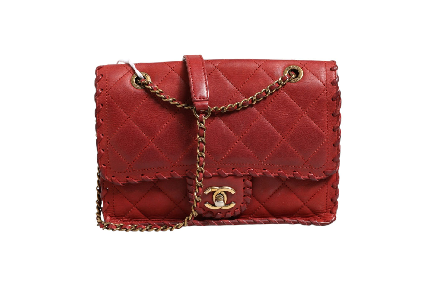 Chanel Mini Flap Bag Lammleder Geflochtenes Kalbsleder Goldfarbene Metallbeschläge