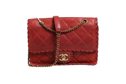 Chanel Mini Flap Bag Lammleder Geflochtenes Kalbsleder Goldfarbene Metallbeschläge