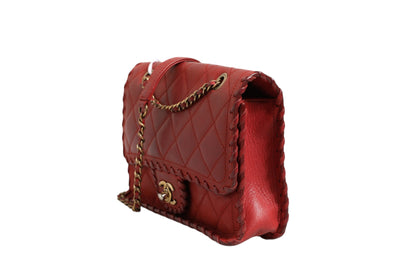 Chanel Mini Flap Bag Lammleder Geflochtenes Kalbsleder Goldfarbene Metallbeschläge