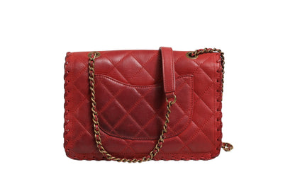 Chanel Mini Flap Bag Lammleder Geflochtenes Kalbsleder Goldfarbene Metallbeschläge