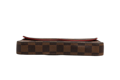 Louis Vuitton Pochette Felice Geldbörse mit Kette aus Damier Ebene Canvas