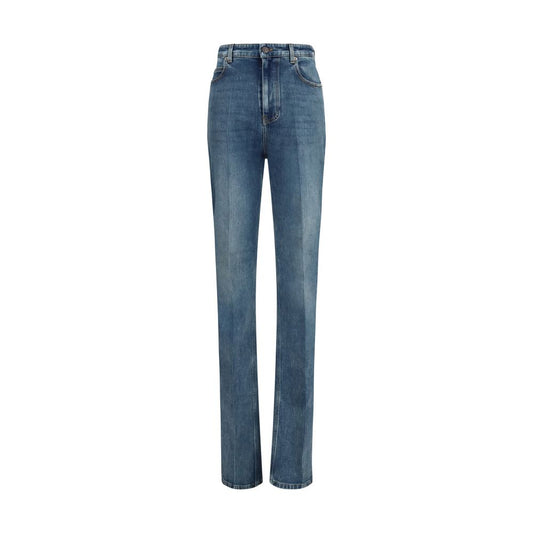 Balenciaga Blaue High-Waist Jeans aus Baumwolle