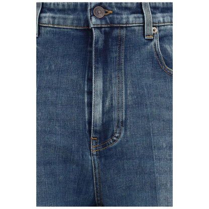 Balenciaga Blaue High-Waist Jeans aus Baumwolle