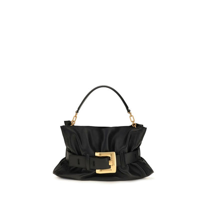 Balmain Schwarze Bos Taurus Kalbsleder Schultertasche