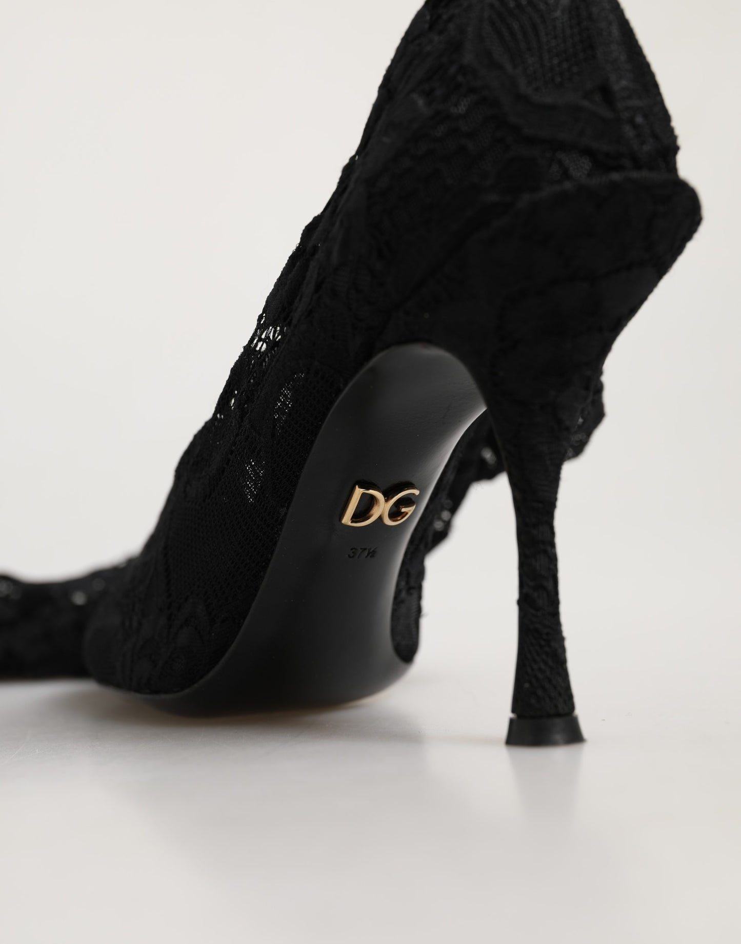 Dolce & Gabbana Schwarze Taormina Spitzen-Sockenstiefel Pumps