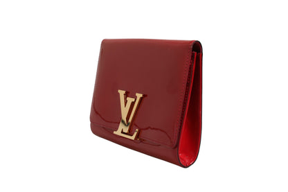 Louis Vuitton Louise PM Geldbörse mit Kette aus rotem Lackleder