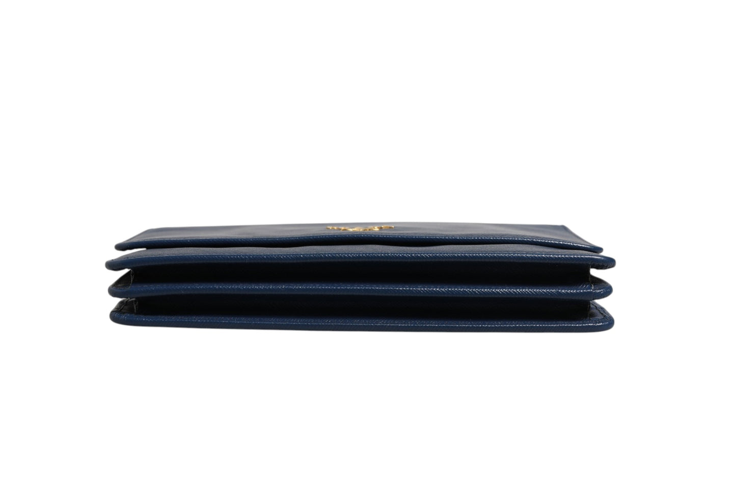 Prada Blaue Saffiano Leder Wallet on Chain Clutch Bag