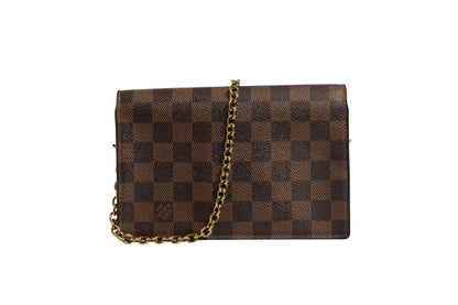 Louis Vuitton Vavin Chain Wallet aus Damier Ebene Canvas