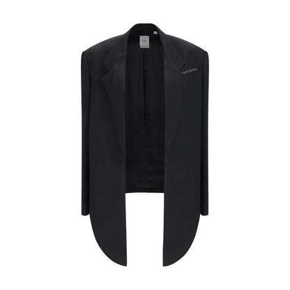Calvin Klein Schwarze Viskose-Jacke in voller Länge