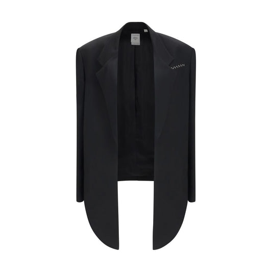 Calvin Klein Schwarze Viskose-Jacke in voller Länge