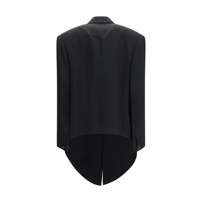 Calvin Klein Schwarze Viskose-Jacke in voller Länge