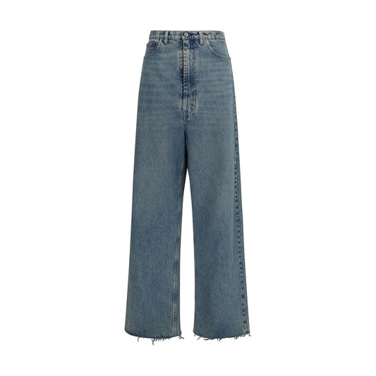 Maison Margiela Blaue High-Waist Jeans aus Baumwolle