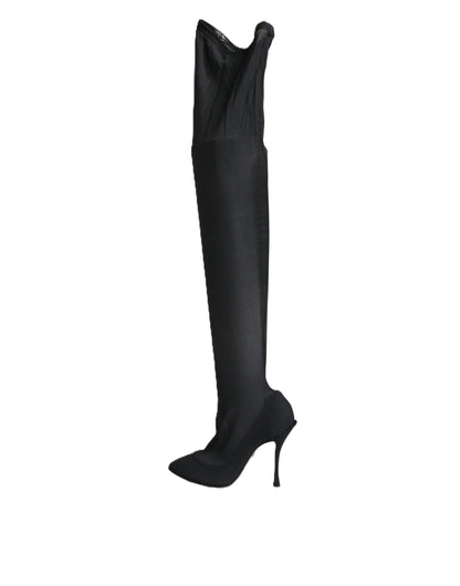 Dolce & Gabbana Stiefel aus Leder in Schwarz