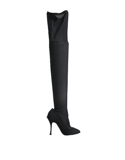 Dolce & Gabbana Stiefel aus Leder in Schwarz