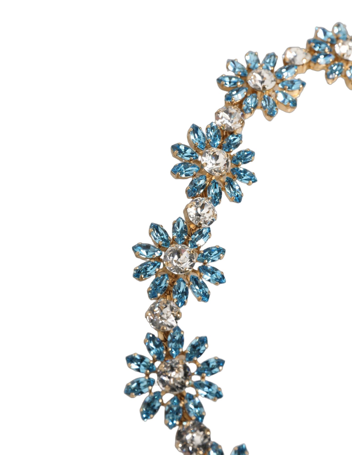 Dolce & Gabbana Grüner Ledergürtel mit Gänseblümchen-Kristallverzierungen