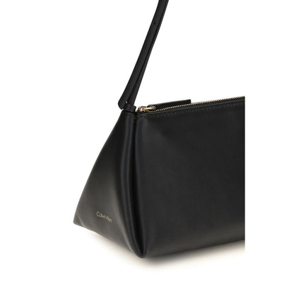 Calvin Klein Schwarze Kalbsleder Bos Taurus Handtasche
