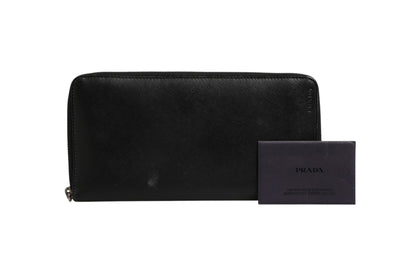 Prada Baltico Saffiano Leder Reißverschluss Reisebrieftasche