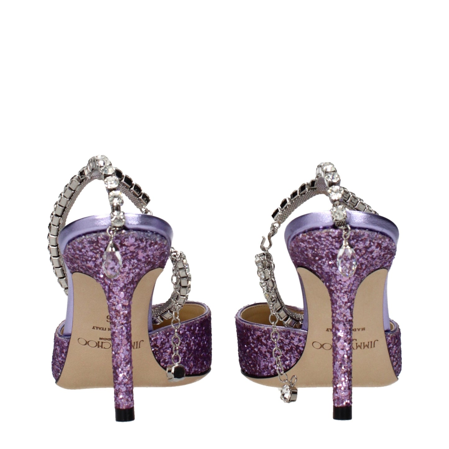 Jimmy Choo Violette Plateau-Sandalen mit Stiletto-Absatz aus Kunststoff