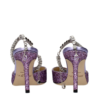 Jimmy Choo Violette Plateau-Sandalen mit Stiletto-Absatz aus Kunststoff