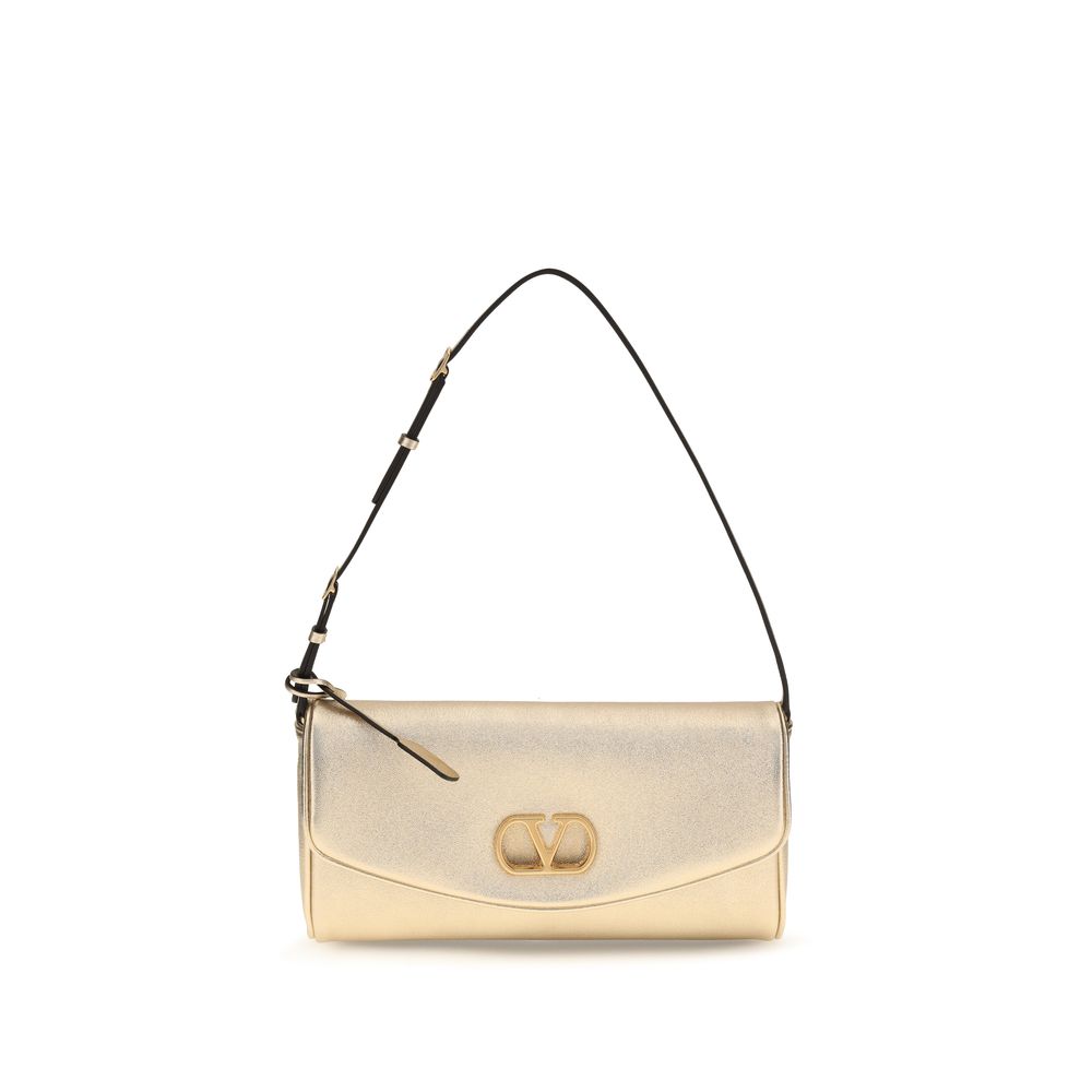Valentino Garavani Schultertasche aus goldfarbenem Nappaleder / Kalbsleder