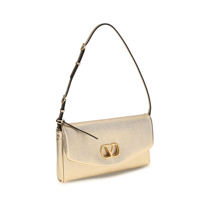 Valentino Garavani Schultertasche aus goldfarbenem Nappaleder / Kalbsleder