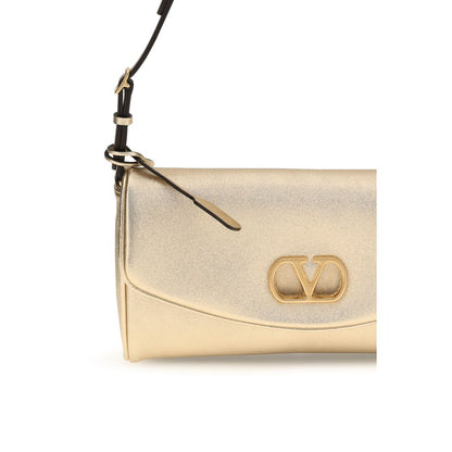 Valentino Garavani Schultertasche aus goldfarbenem Nappaleder / Kalbsleder