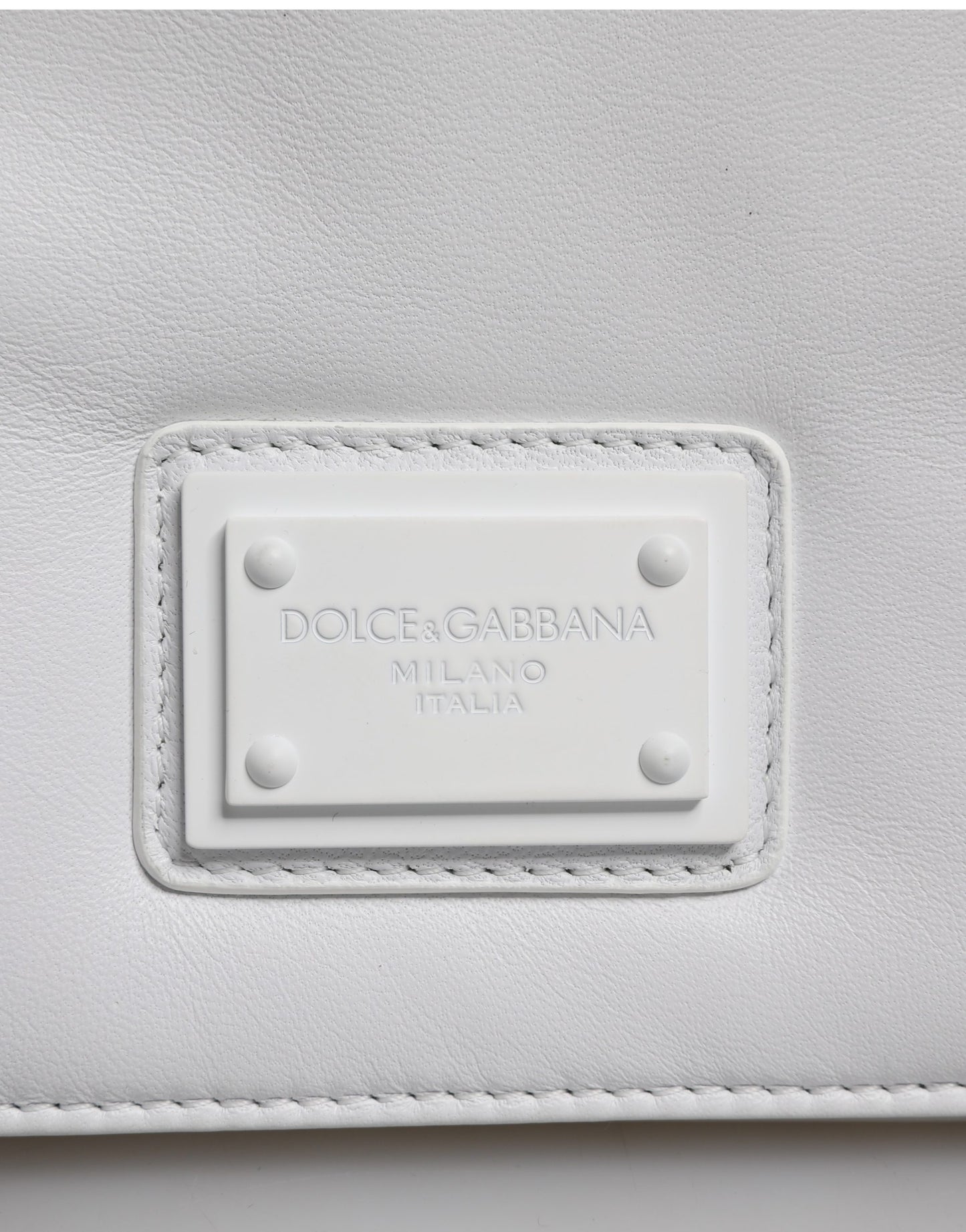 Dolce & Gabbana Weiße Umhängetasche mit Logo-Plakette für Damen