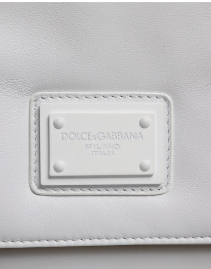 Dolce & Gabbana Weiße Umhängetasche mit Logo-Plakette für Damen