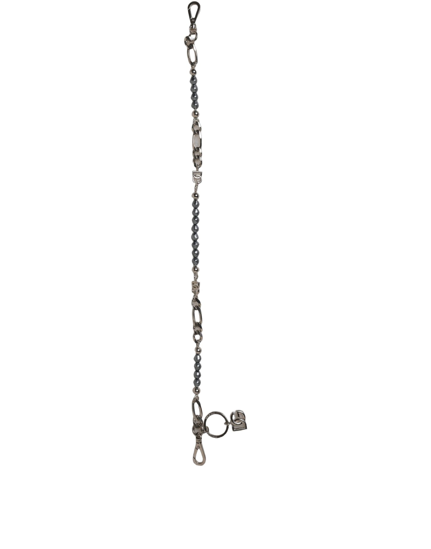 Dolce & Gabbana Halskette mit silberfarbener Kette und DG-Logo-Anhänger
