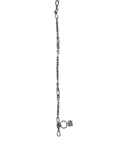 Dolce & Gabbana Halskette mit silberfarbener Kette und DG-Logo-Anhänger