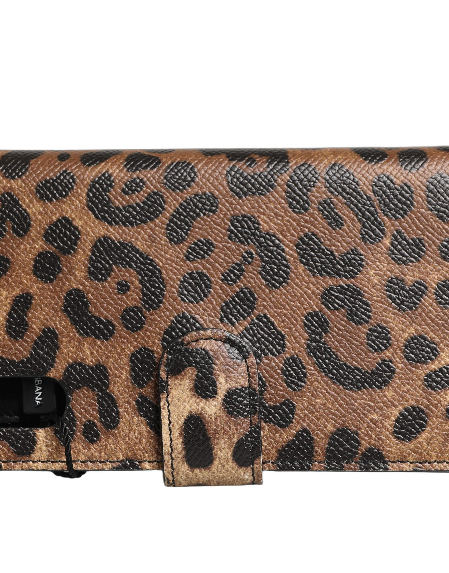 Dolce & Gabbana Flip Cover Braun Leopard Kristall iPhone X - XS Hülle