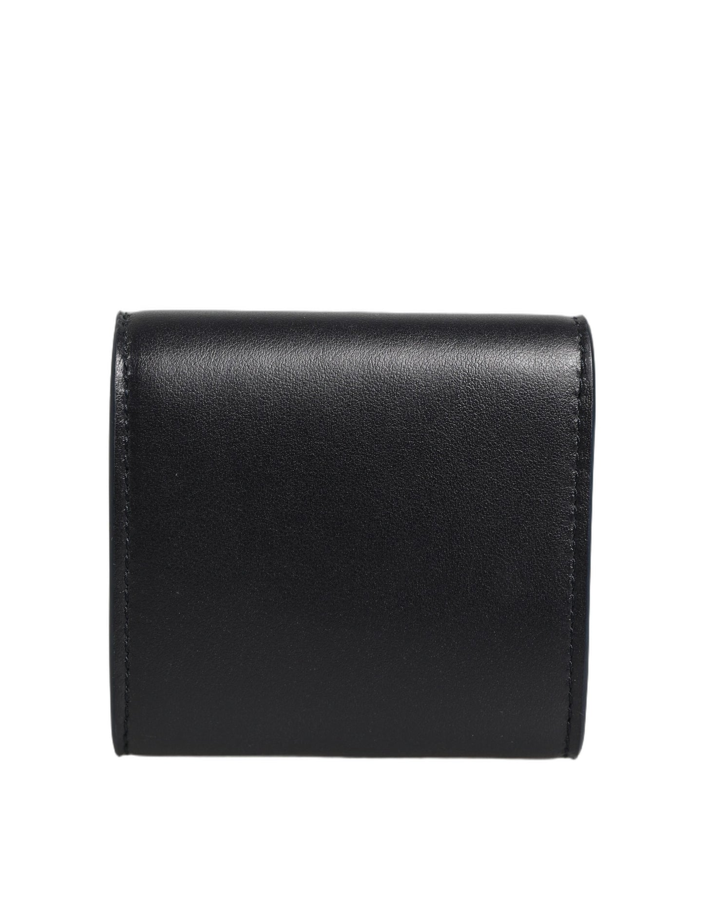 Dolce & Gabbana Brieftasche aus schwarzem Kalbsleder mit Logo-Print und Münzfach