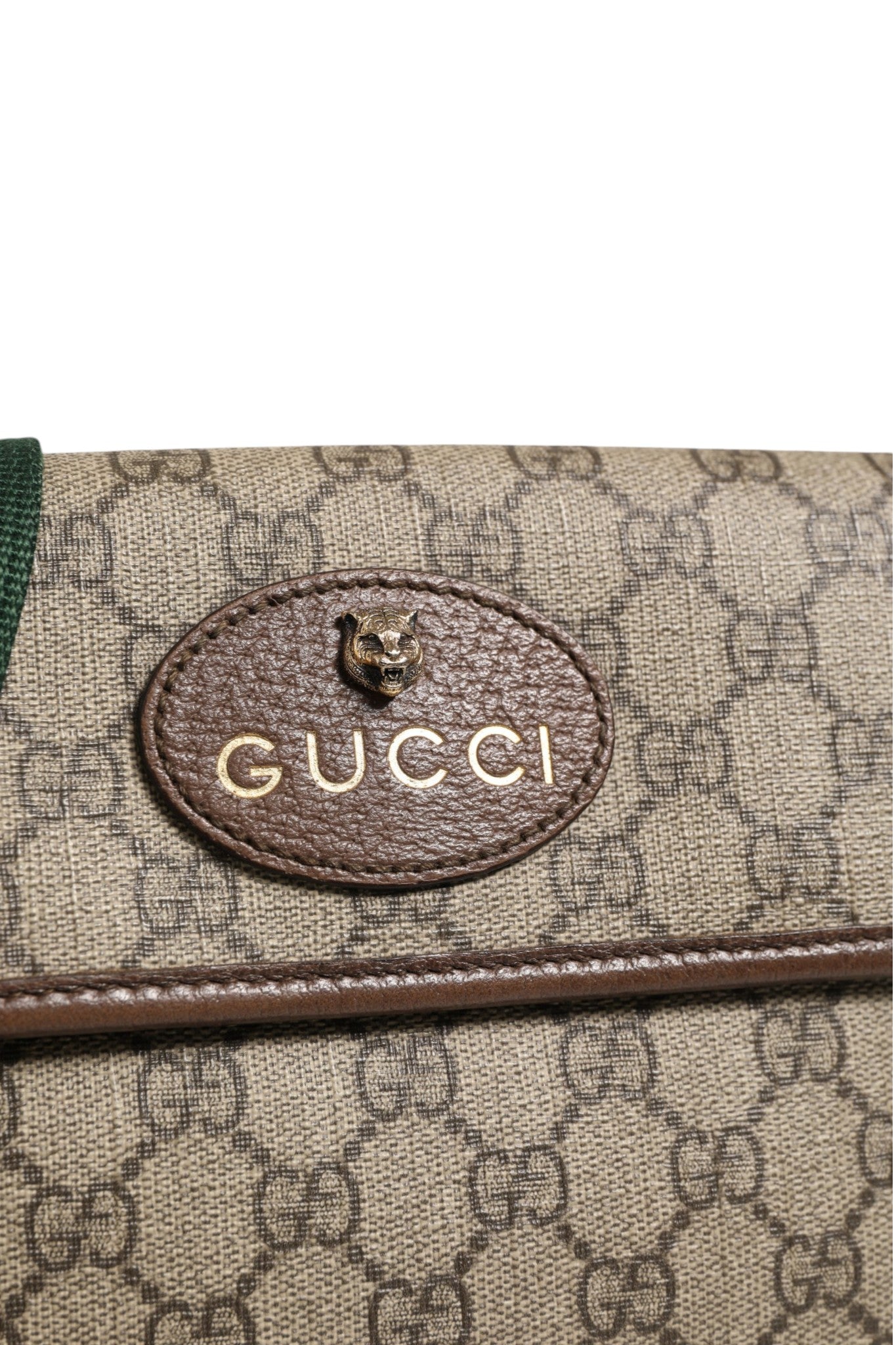 Gucci Supreme Monogram Neo Vintage Web Gürteltasche Braun