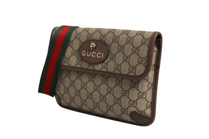 Gucci Supreme Monogram Neo Vintage Web Gürteltasche Braun