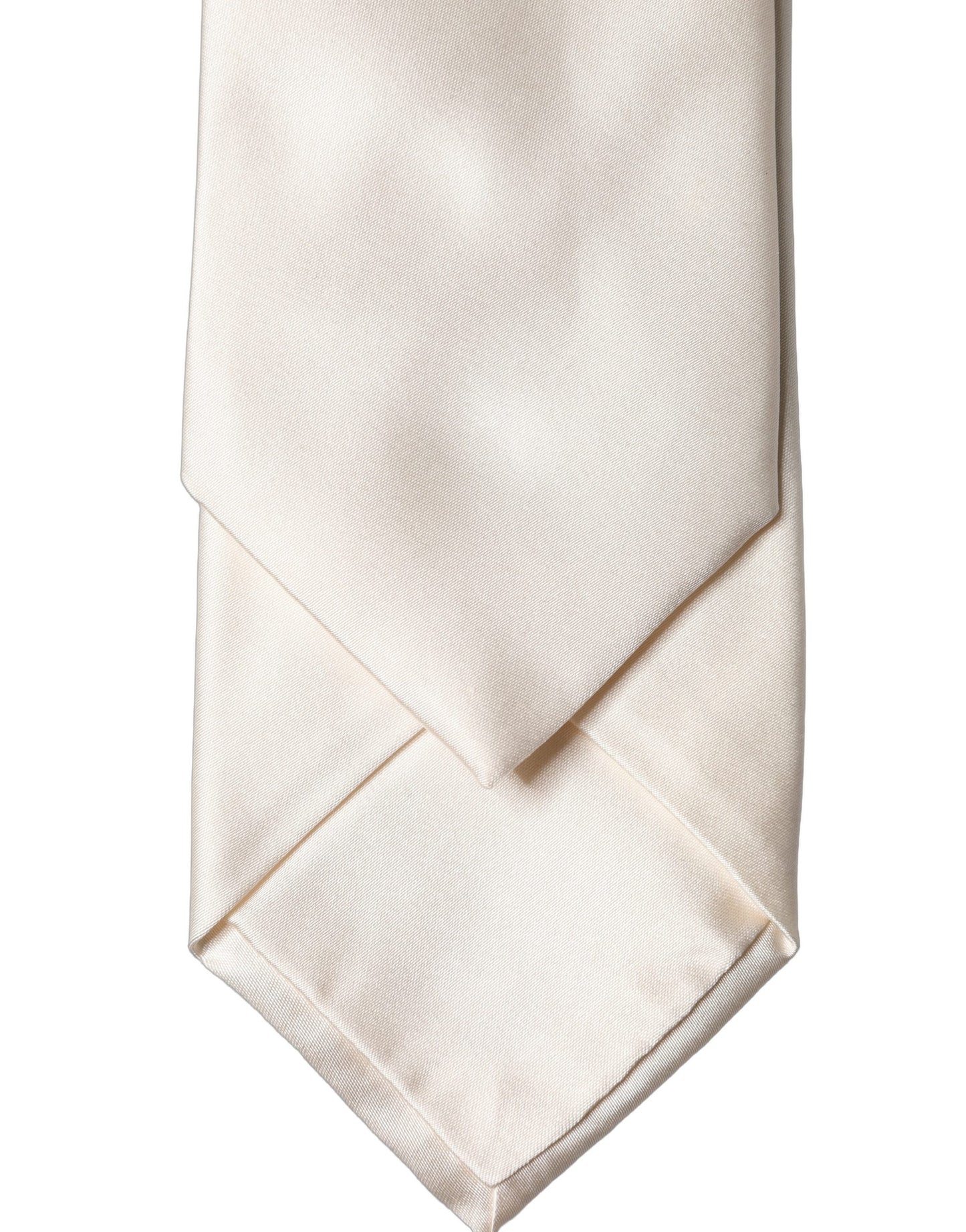 Dolce & Gabbana Off White Satin Seiden-Halsbinder für Damen, verstellbar
